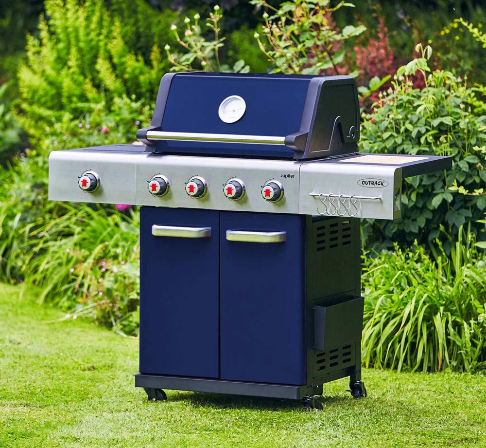 Outback Jupiter 4 Burner Hybrid BBQ Blue