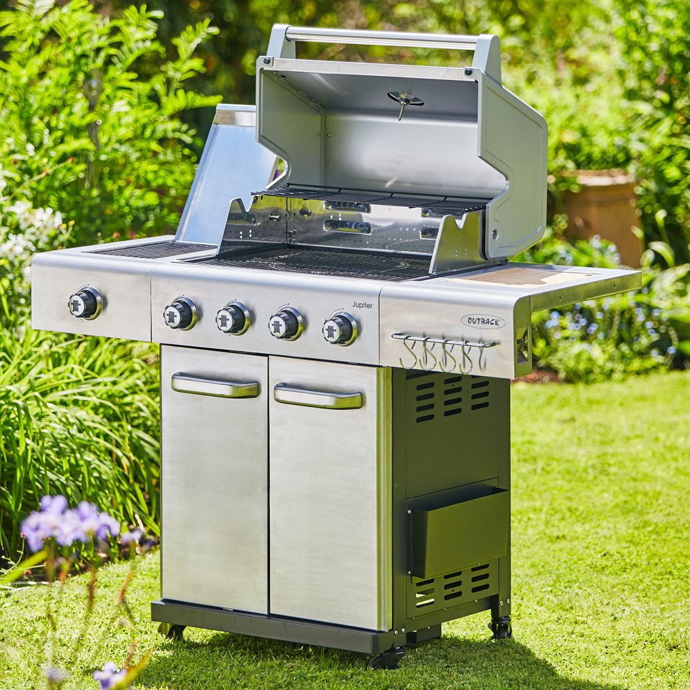 Outback Jupiter 4 Burner Hybrid BBQ Stainless Steel