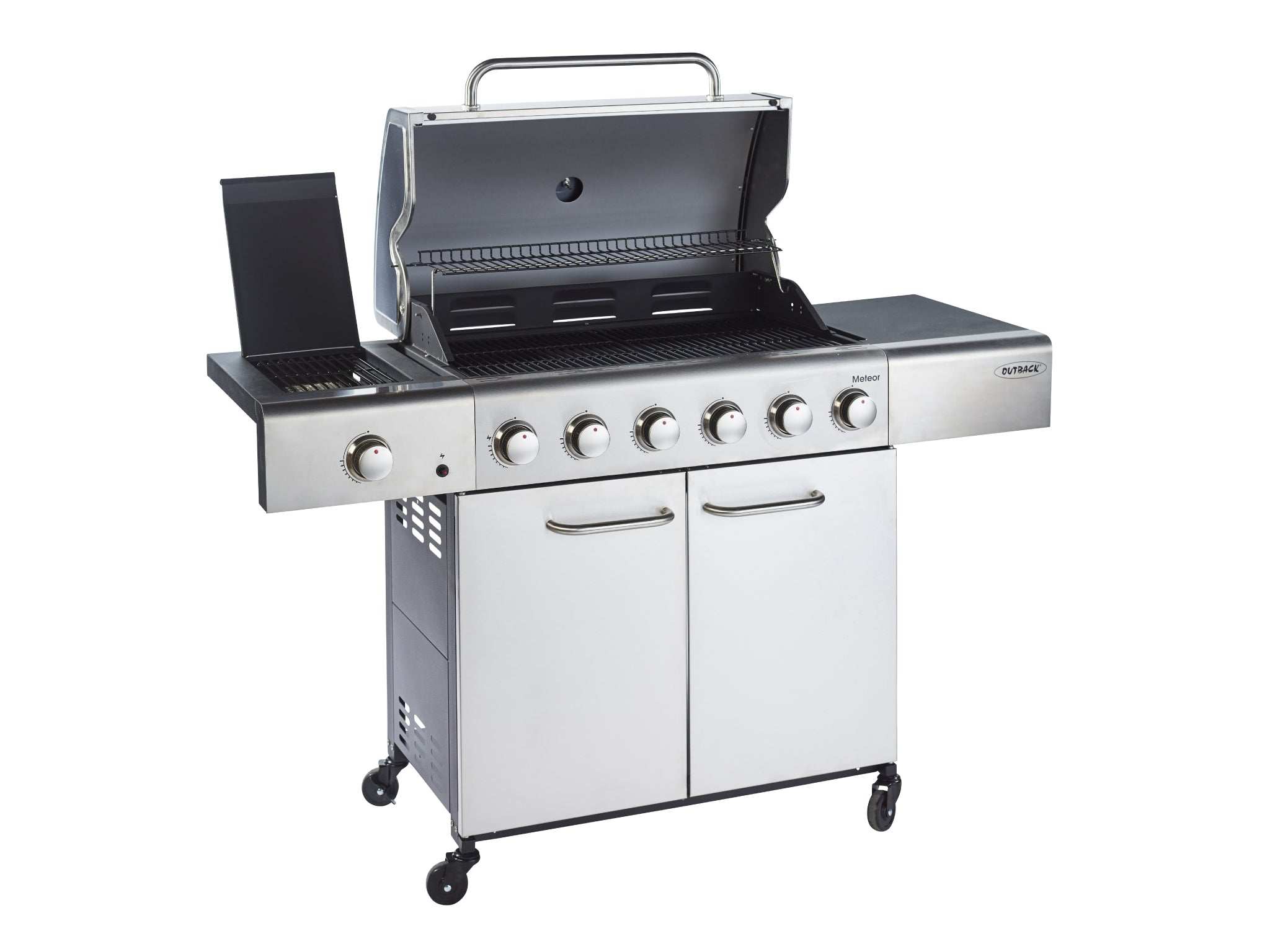 Outback Meteor 6 Burner Stainless Steel Gas BBQ Hooded 