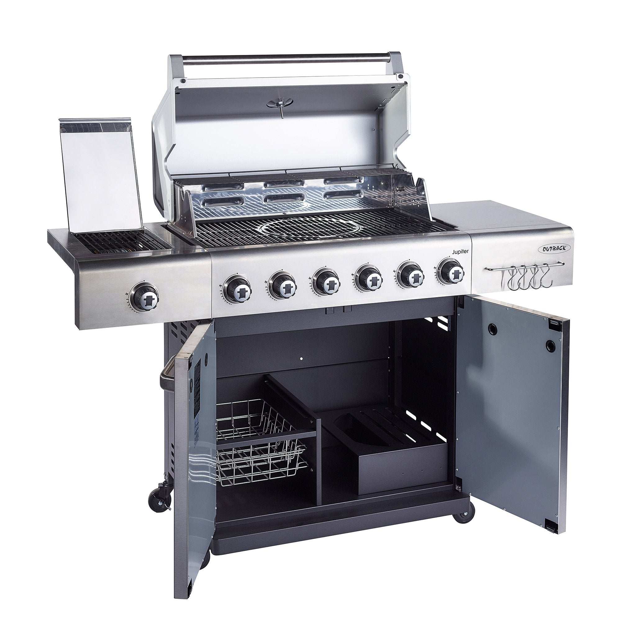 Outback Jupiter 6 Burner Hybrid BBQ Stainless Steel