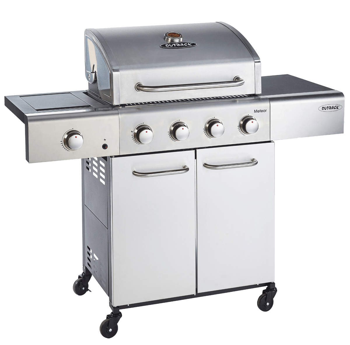Outback Meteor 4 Burner Stainless Steel Gas BBQ Hooded