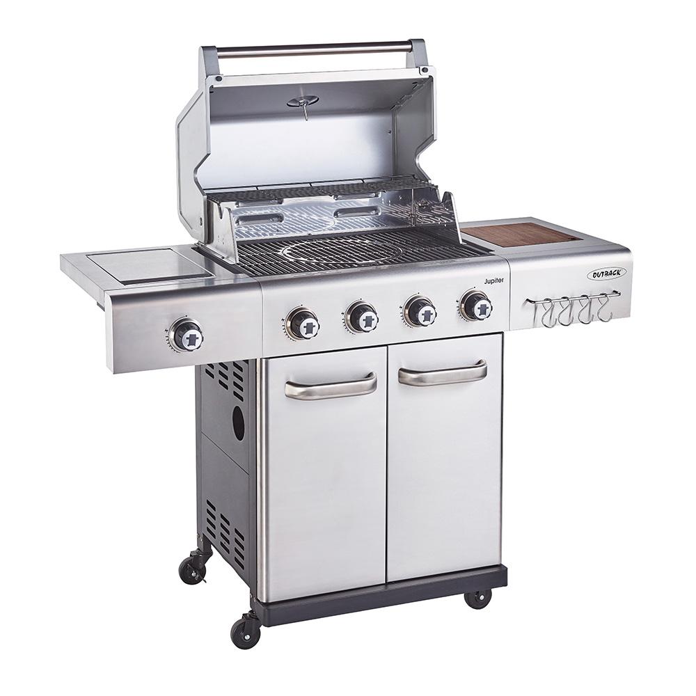 Outback Jupiter 4 Burner Hybrid BBQ Stainless Steel